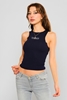 Yes Play Sleevless Casual Blouses Navy