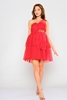 Lila Rose Mini Sleevless Casual Dresses Kırmızı