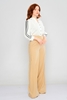 Green Country High Waist Casual Trousers Beige
