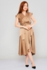 Explosion Knee Lenght Short Sleeve Casual Dresses Mink