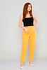 Bubble High Waist Casual Trousers Yellow