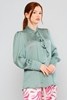 Plisse Casual Blouses Green
