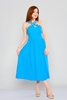 Favori Maxi Short Sleeve Casual Dresses اللون النيلي