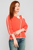 Favori Long Sleeve Casual Blouses Coral