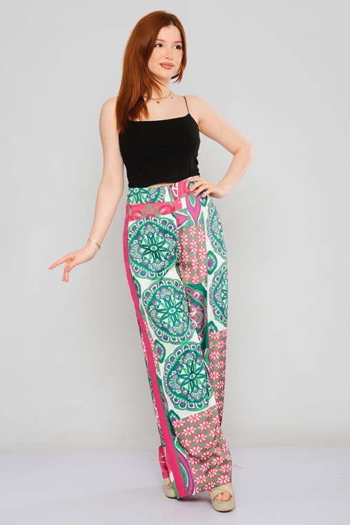 Show Up High Waist Casual Trousers Multi Color Design