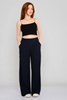 Bubble High Waist Casual Trousers Navy