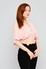 Explosion Three Quarter Sleeve Casual Blouses Pembe