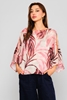 Explosion Three Quarter Sleeve Casual Blouses Pink