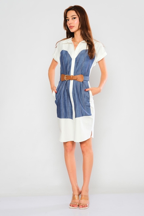 Mac Park Günlük Giyim Elbise Ekru Taş