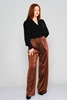 Explosion High Waist Casual Trousers Brown