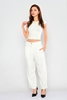 Explosion High Waist Casual Trousers White