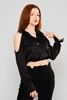 Explosion Long Sleeve Casual Blouses Black