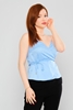 Favori Sleevless Casual Blouses Blue