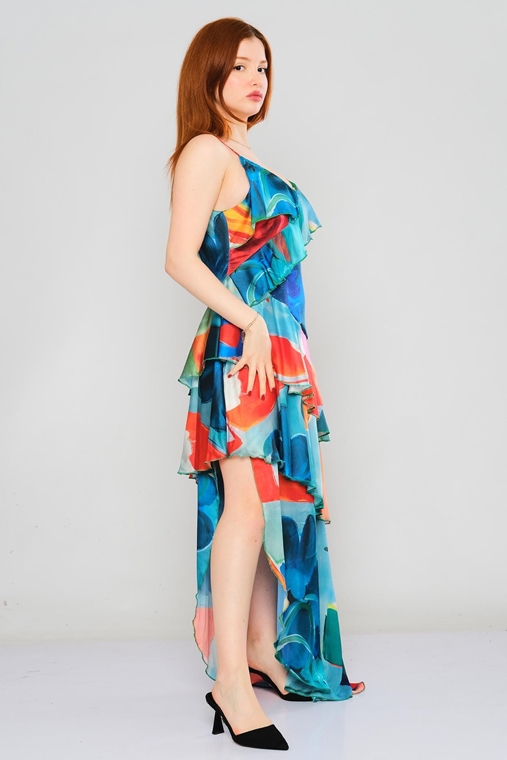 Miarte Асимметричный повседневная одежда Платья Многоцветный