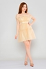 Favori Mini Sleevless Casual Dresses Beige