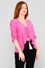 Favori Three Quarter Sleeve Casual Blouses фуксия