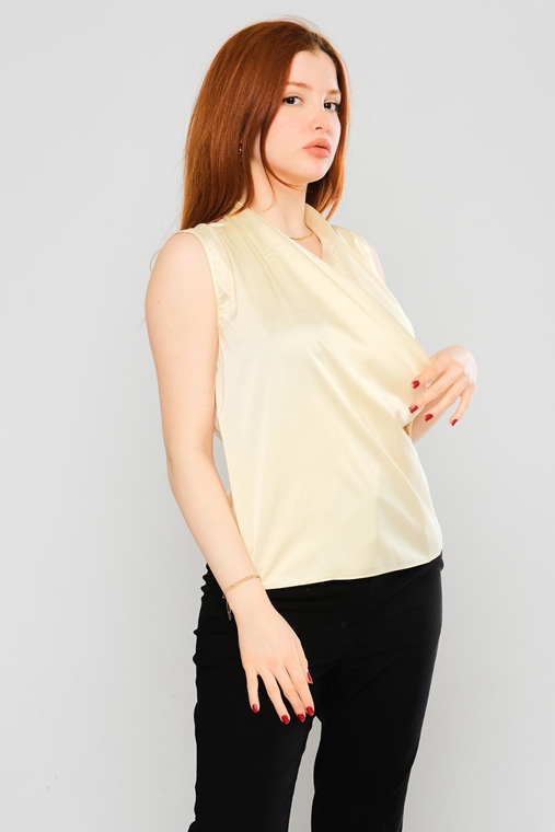 Excuse Casual Blouses Black Beige Ecru