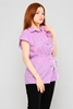 Favori Short Sleeve Casual Blouses أرجواني