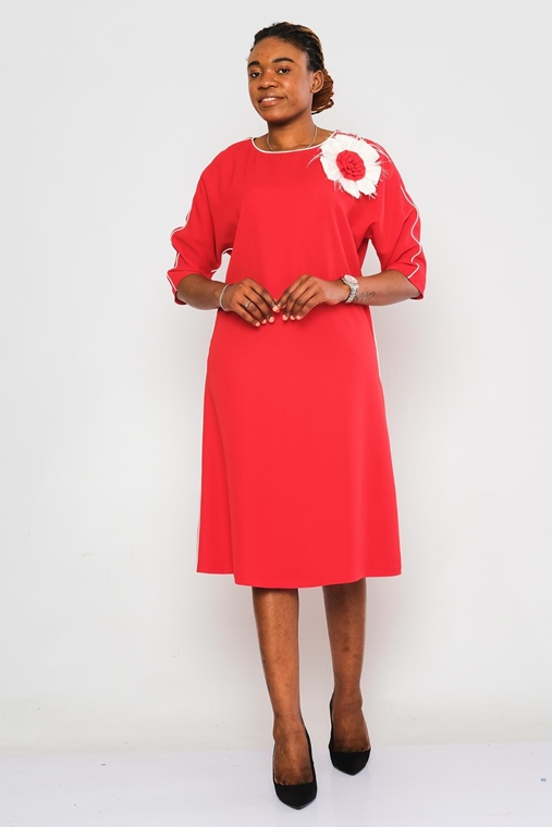 Vittoria Günlük Giyim Elbise Kırmızı İndigo