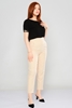 Bubble High Waist Casual Trousers Beige