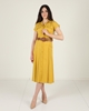 Selen Knee Lenght Short Sleeve Casual Dresses الأصفر