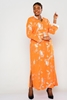 Pole & Pole Maxi Long Sleeve Casual Dress Orange