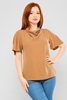 Bubble Casual Blouses Brown