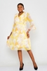 Biscuit Knee Lenght Casual Dress Sarı