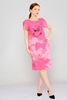 Biscuit Knee Lenght Short Sleeve Casual Dresses Fuchsia