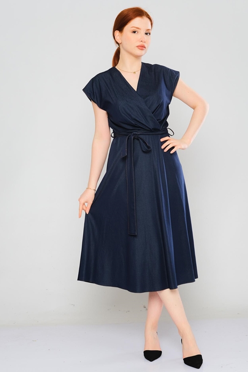 Explosion Knee Lenght Casual Dresses Navy