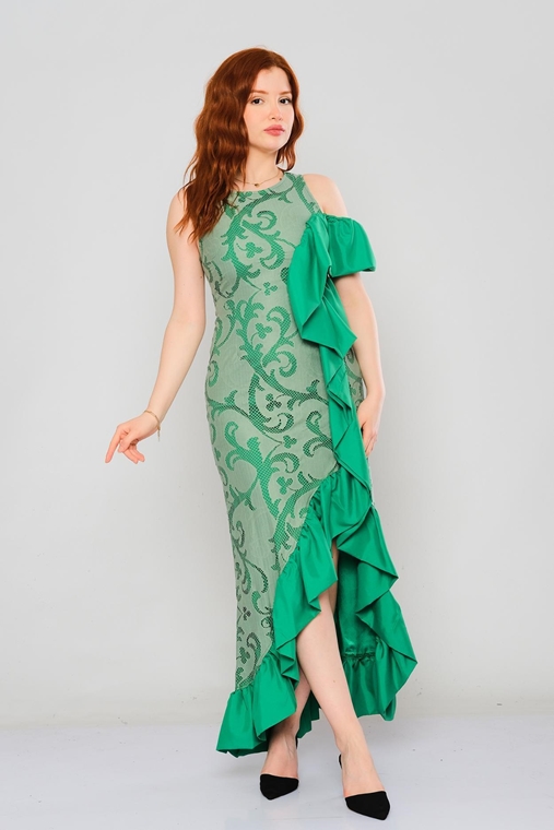 Mianotte Асимметричный повседневная одежда Платья зеленый