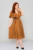 Explosion Knee Lenght Casual Dresses Camel