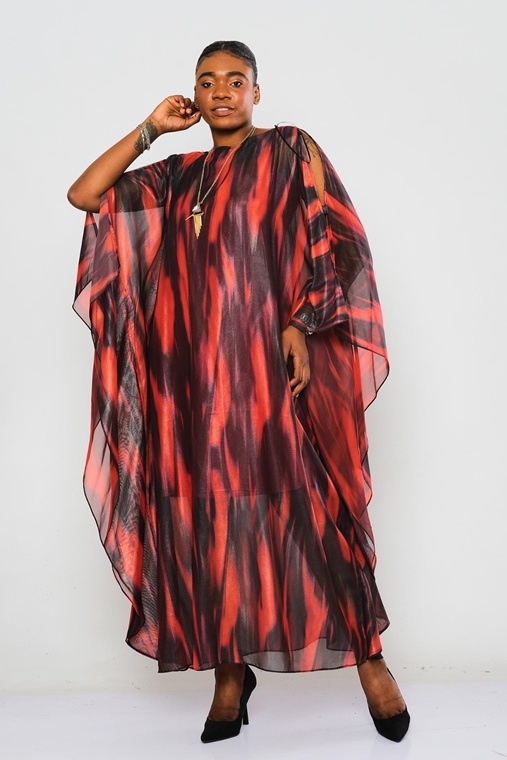 Lila Rose طويل  ملابس غير رسمية فساتين مقاسات كبيرة مرجان أرجواني ارتفع أأحمر - أسود