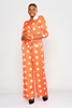 Pole & Pole Casual Plus Size Suits Orange-Ecru