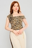Lila Rose Casual Blouses Leopard Snake