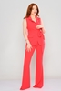 Green Country High Waist Casual Trousers Coral