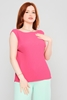 Explosion Short Sleeve Casual Blouses Blue Pink Fuchsia фуксия