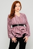 Lila Rose Long Sleeve Casual Blouses Lilac