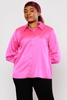 Joymiss Long Sleeve Casual Shirts Blue Pink Neon-Fuchsia Neon-Fujya