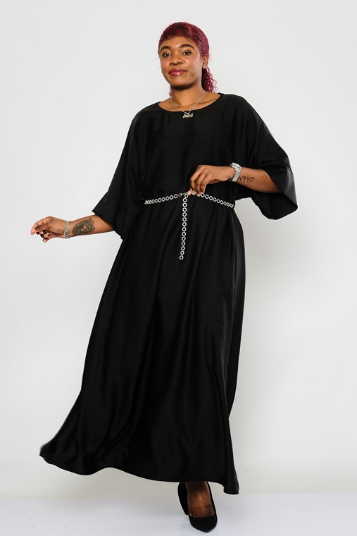 Joymiss Maxi Casual Dress Black Ecru