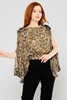 Lila Rose Three Quarter Sleeve Casual Blouses Leopard Snake Snake