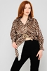 Lila Rose Long Sleeve Normal Neck Casual Blouses Leopard