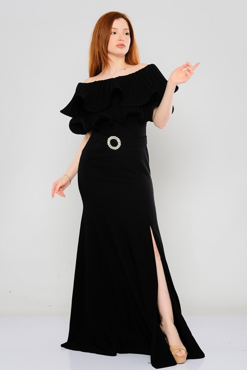 Lila Rose Uzun Günlük Giyim Elbise Siyah Mavi Bej leylak Açık Pembe