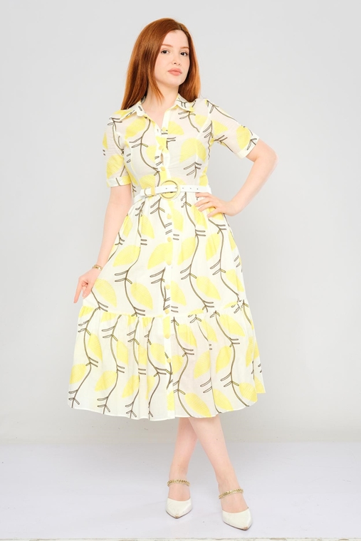 Mac Park Günlük Giyim Elbise Sarı İndigo