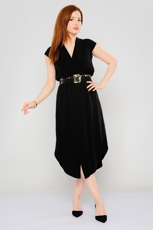 Mac Park Günlük Giyim Elbise Siyah leylak Fuşya İndigo Taş