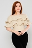 Lila Rose Three Quarter Sleeve Casual Blouses Black Pink Beige Bej