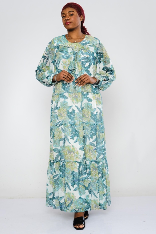 Özge ملابس غير رسمية فساتين مقاسات كبيرة أخضر زرقاء داكنة ساطعة اللون النيلي