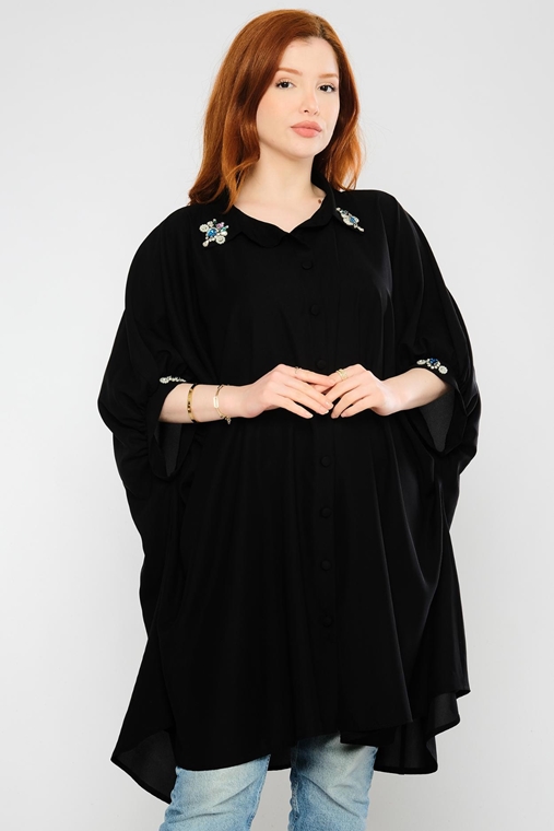 Lila Rose كم تروواكار ملابس غير رسمية القمصان أسود اللون البيج البيج الرمادي مرجان زيتون