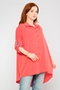 Lila Rose Three Quarter Sleeve Casual Shirts Beige Ecru Coral