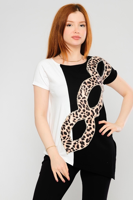 Angelmari Casual Tunics Black Black-Leopard